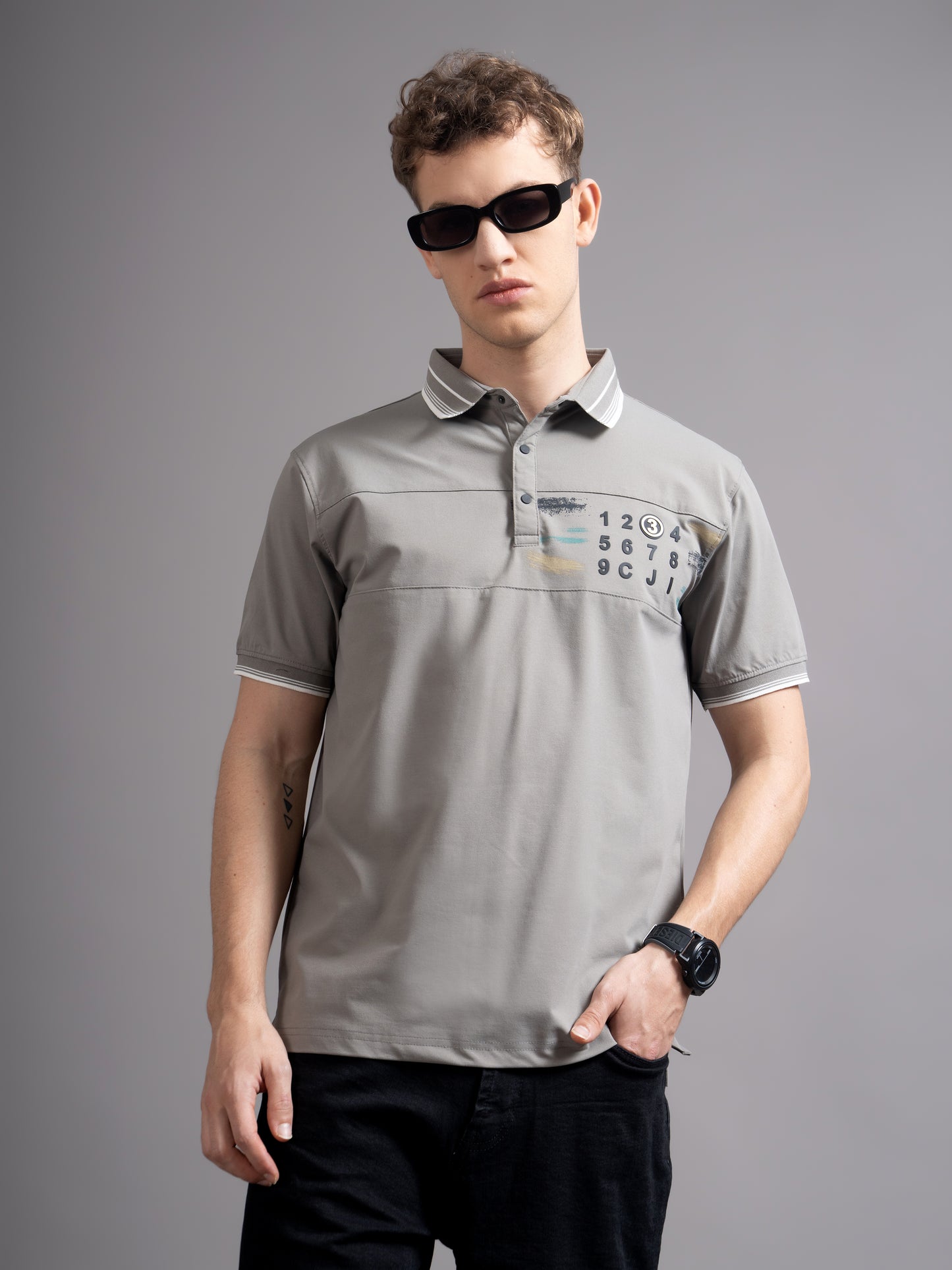 Calver Grey Polo T-Shirt