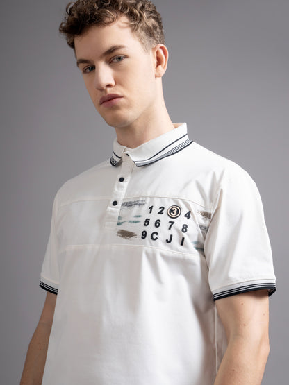 Calver White Polo T-Shirt