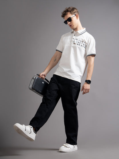 Calver White Polo T-Shirt