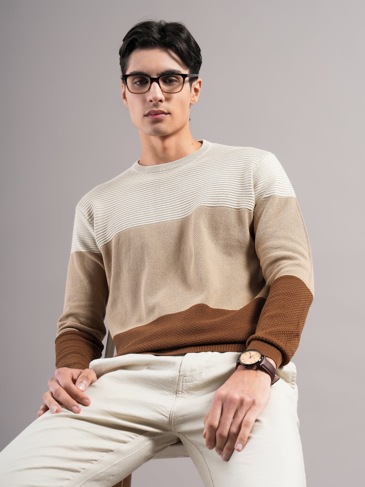 Tier Brown Knit T-Shirt