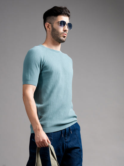 Daro Blue Knit T-Shirt