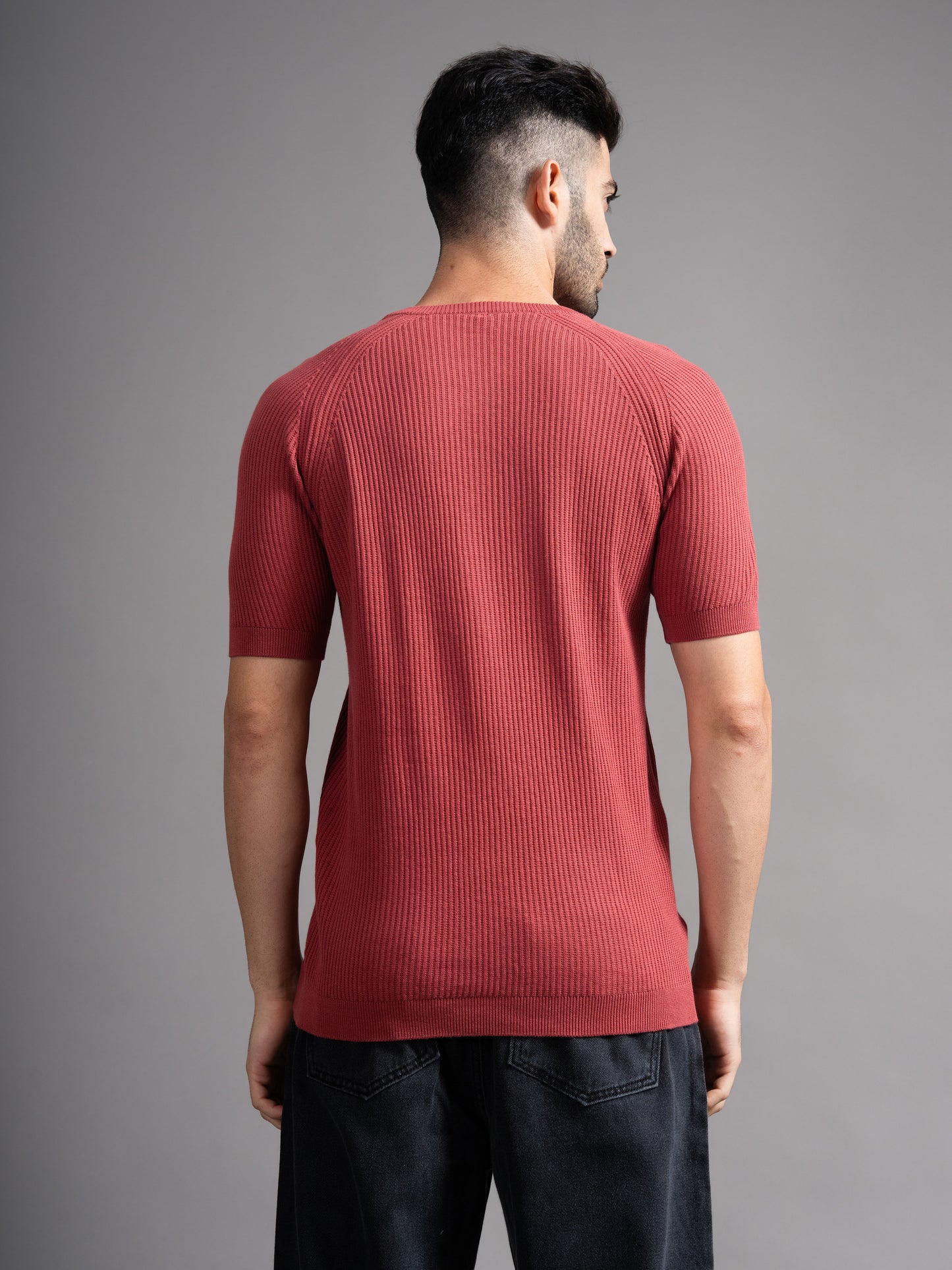Daro Coral Red Knit T-Shirt