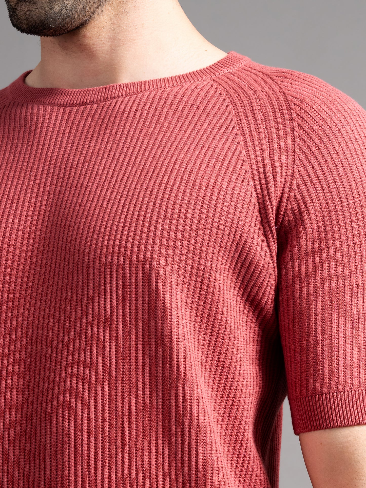 Daro Coral Red Knit T-Shirt