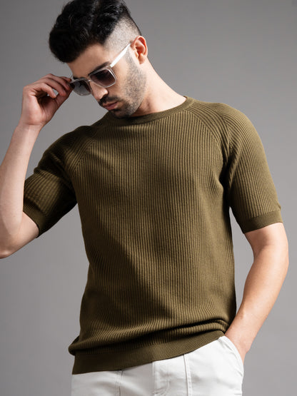 Daro Olive Knit T-Shirt