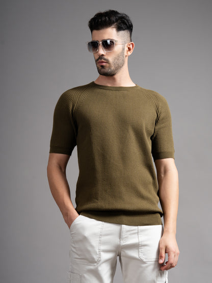 Daro Olive Knit T-Shirt