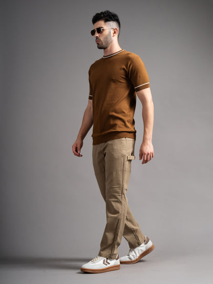 Davor Brown Knit T-Shirt