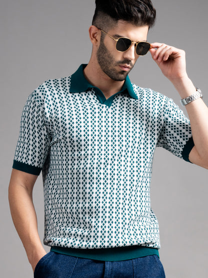 Davren Olive Knit Polo T-Shirt