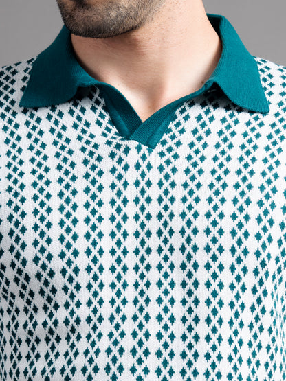 Davren Olive Knit Polo T-Shirt