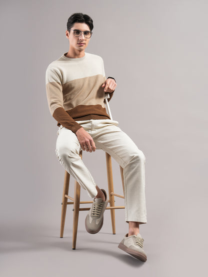 Layer Knit Brown T-Shirt