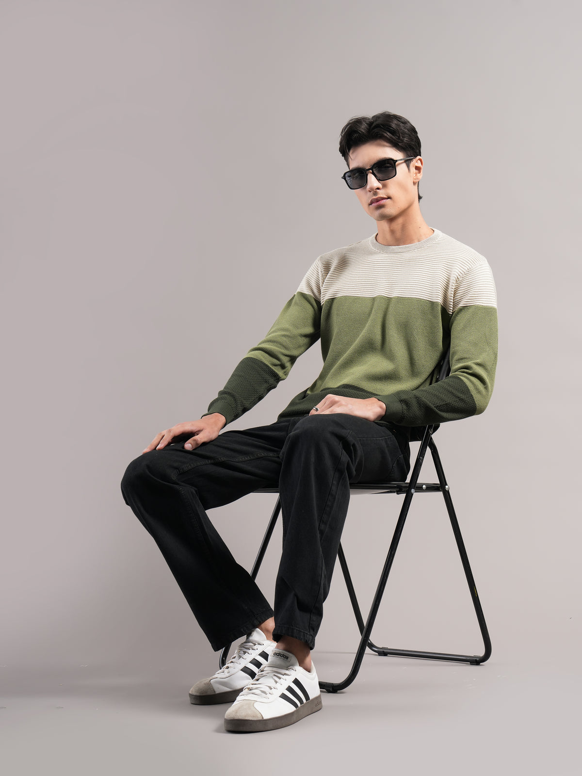 Layer Knit Green T-Shirt