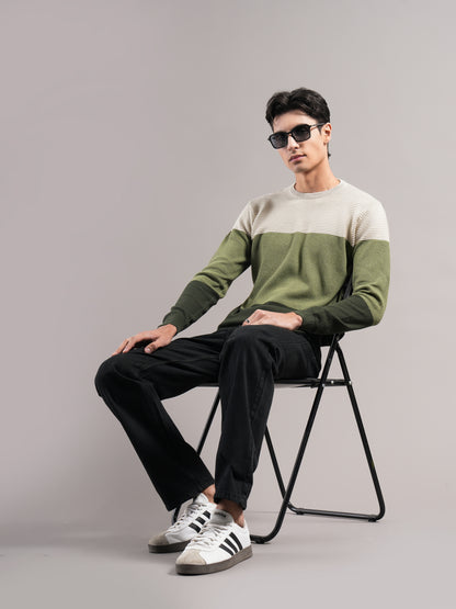 Layer Knit Green T-Shirt