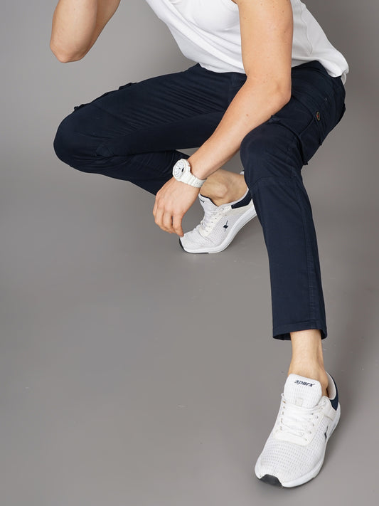 Unribbed Navy Cargo Pant