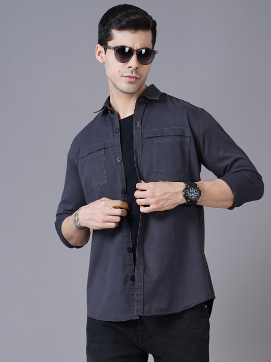 No-Flap Dark Grey Shirt