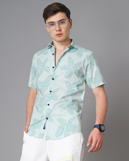 Vinca Green Floral Shirt