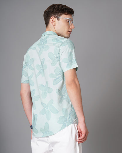 Vinca Green Floral Shirt