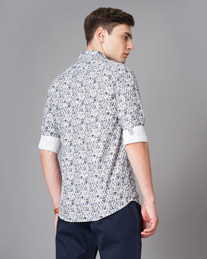 Rhombus Blue Printed Shirt