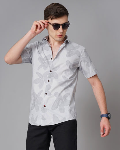 Vinca Grey Floral Shirt