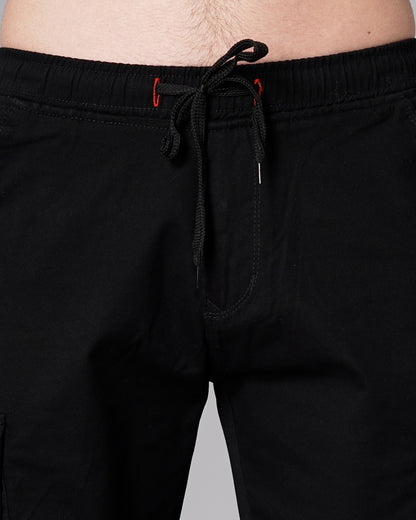 Solid Black Cargo Short