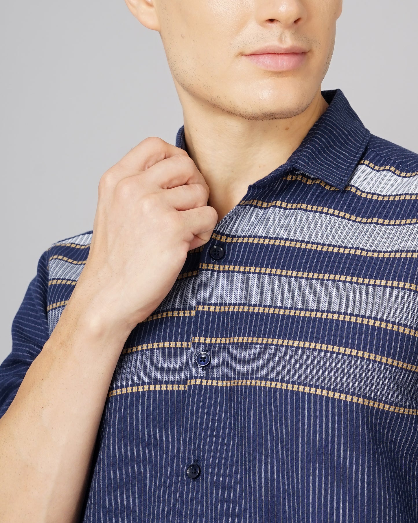 Panel Navy Striped Shirt