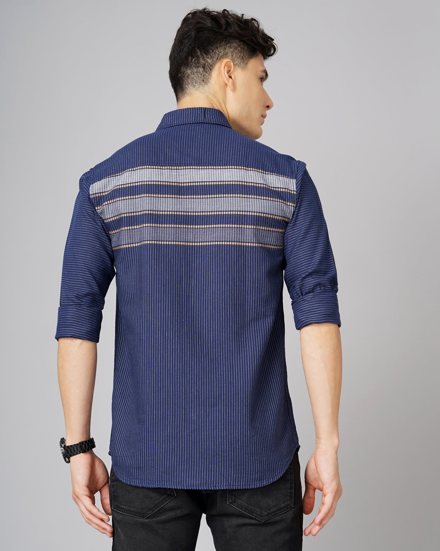 Panel Navy Striped Shirt