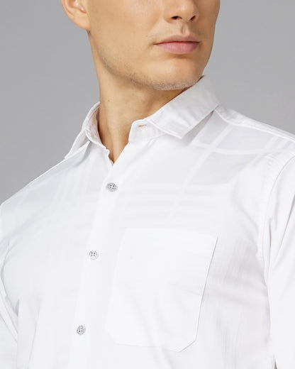 Self White Checks Shirt