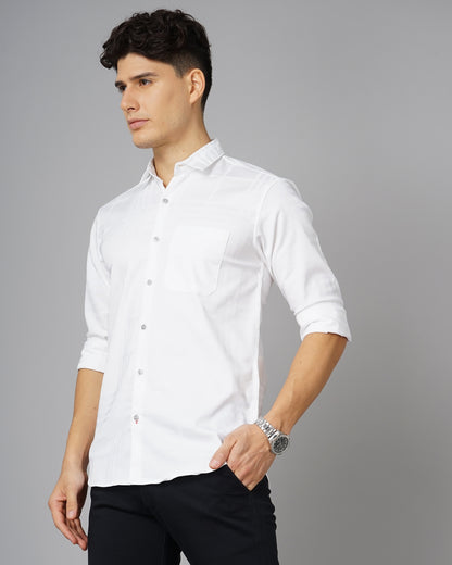 Self White Checks Shirt