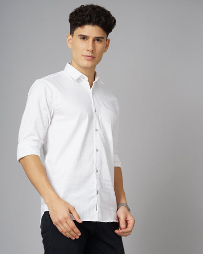 Self White Checks Shirt