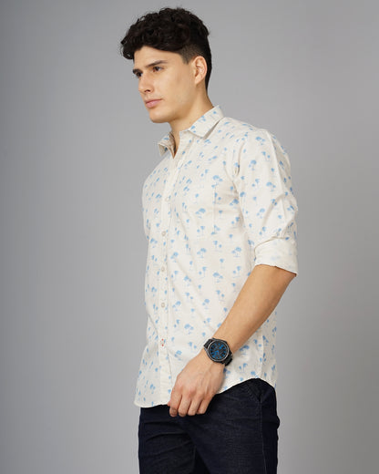 Palm Cream Floral Shirt