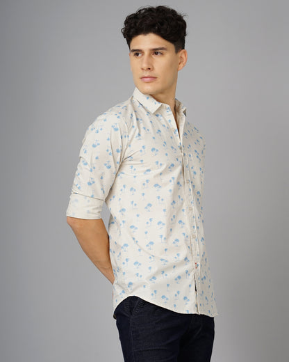 Palm Cream Floral Shirt