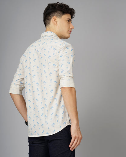 Palm Cream Floral Shirt