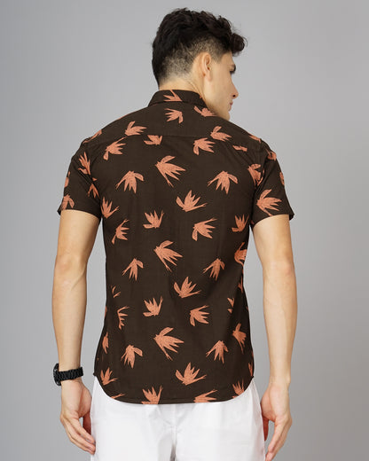 Tidy Brown Floral Shirt