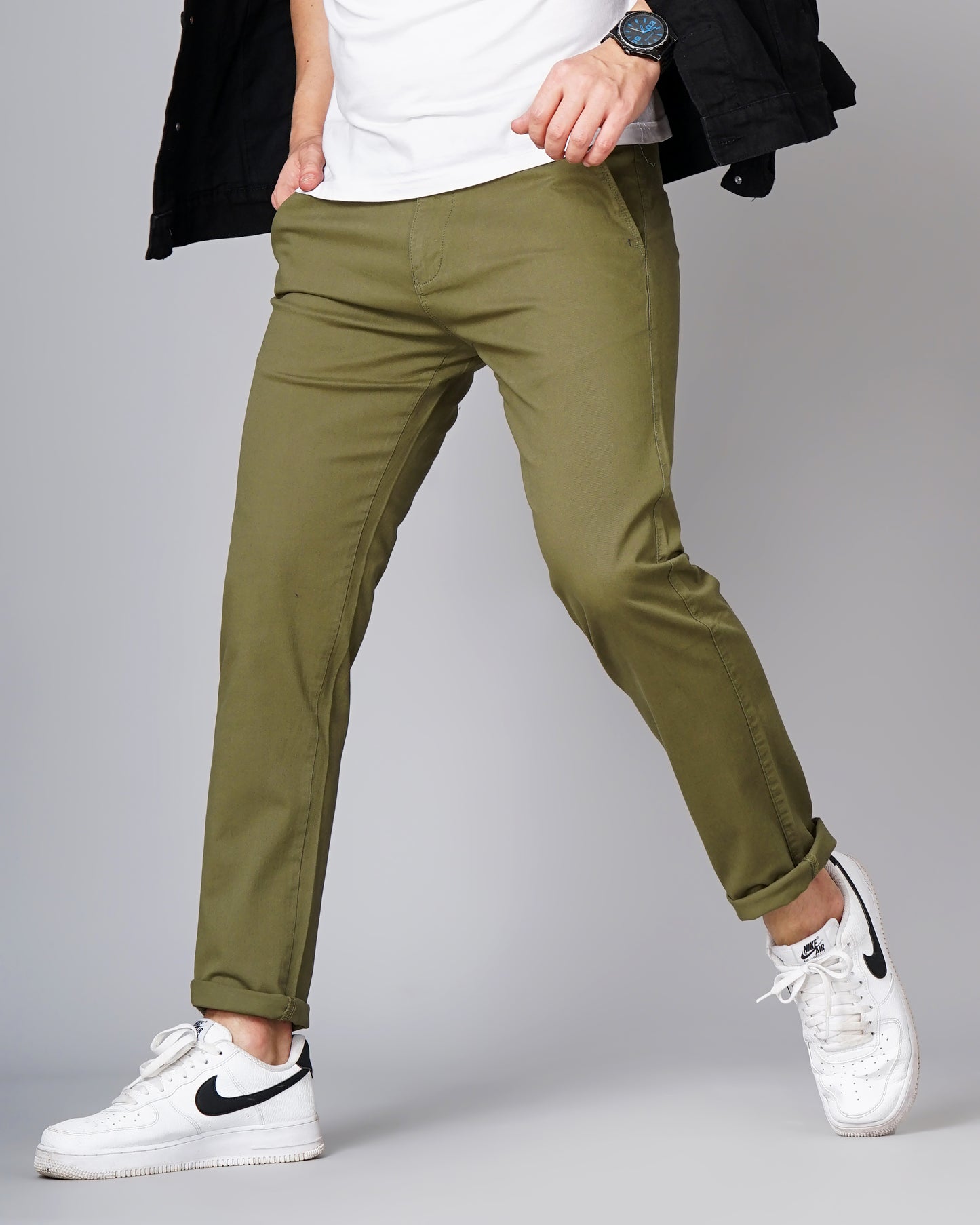 Solid Green Chinos