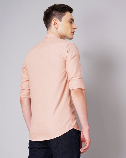 Contrast Pocket Pink Shirt