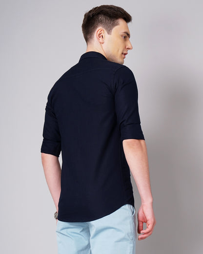 Contrast Pocket Navy Shirt