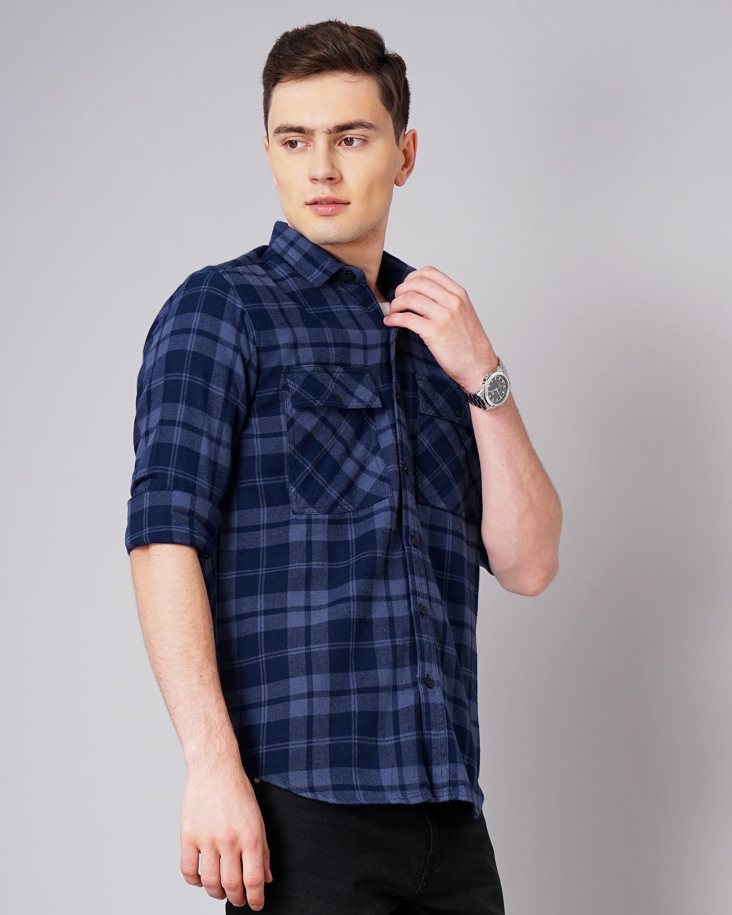 Brush Blue Checks Shirt