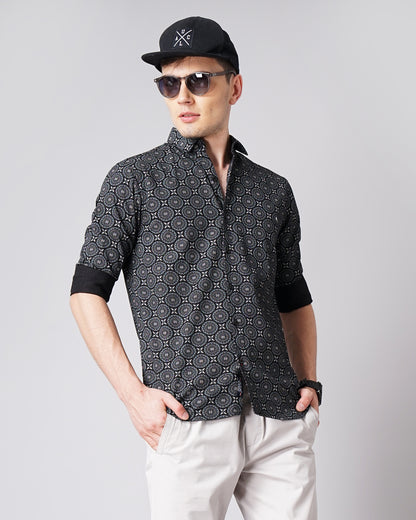 Mandala Black Printed Shirt