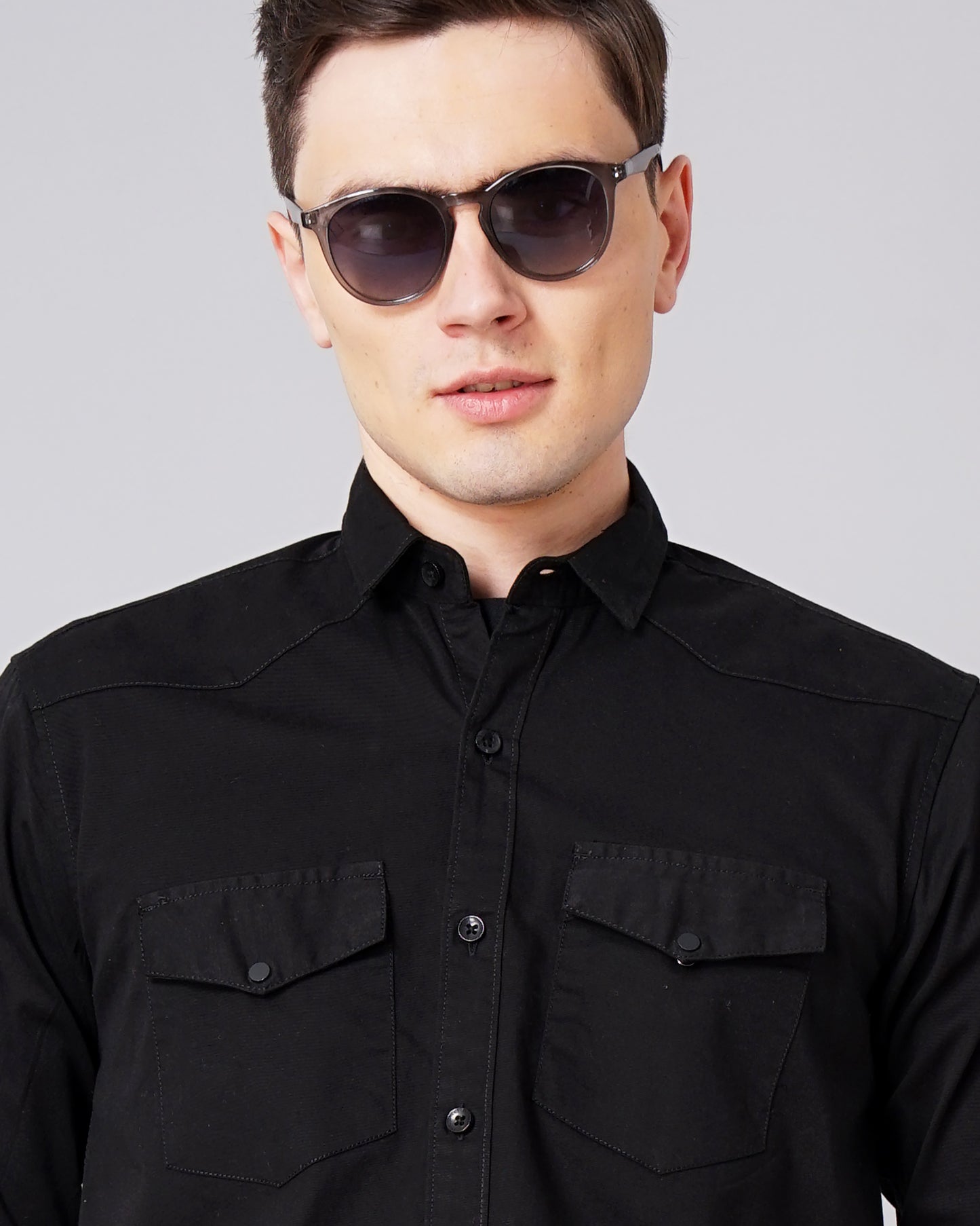 Stark Black Solid Shirt