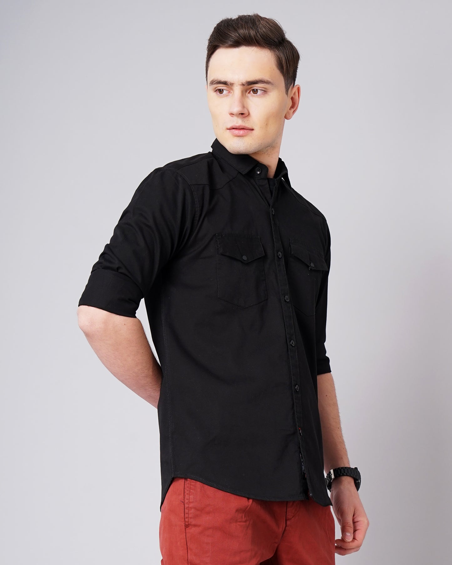 Stark Black Solid Shirt