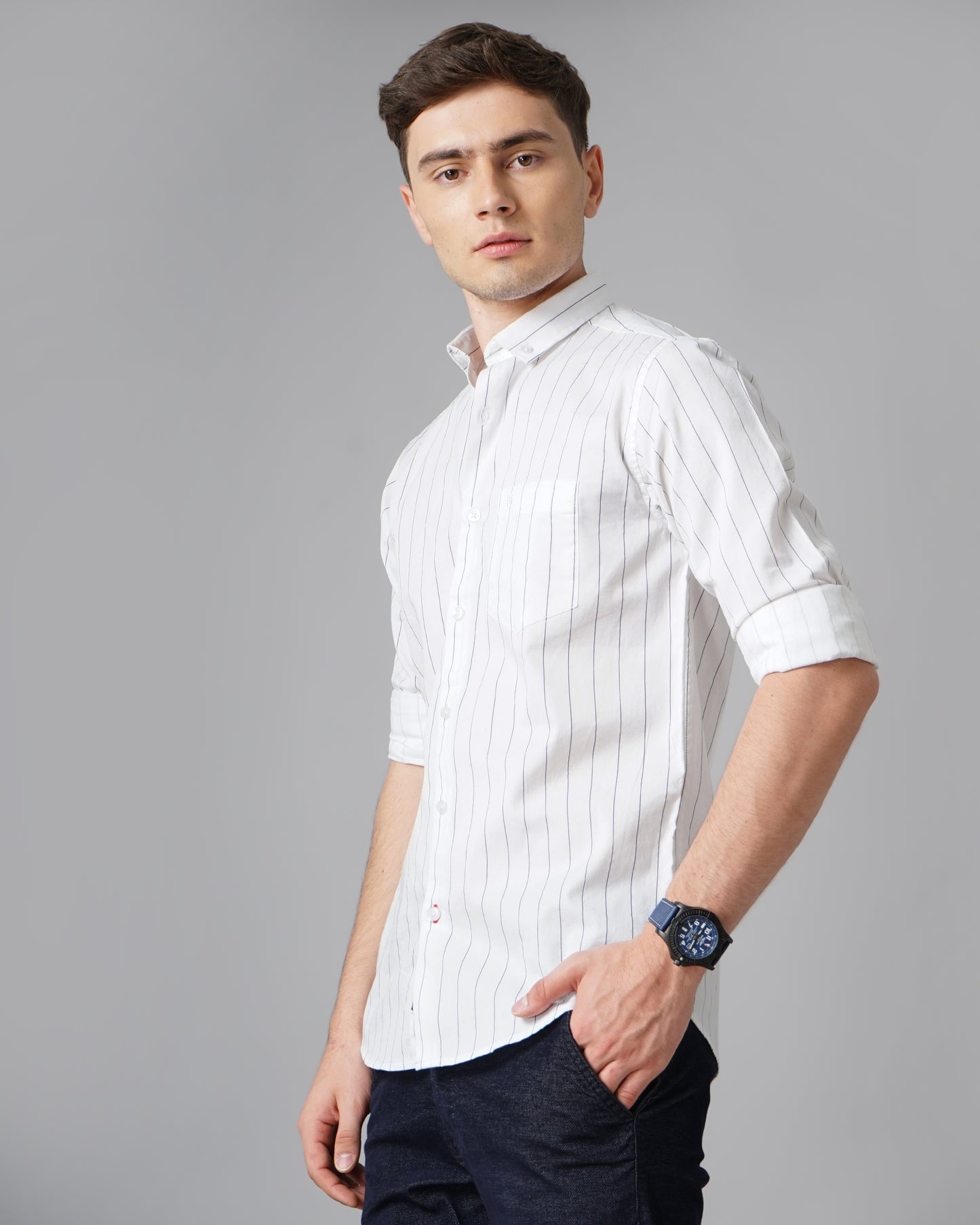 Pin Striped White Shirt