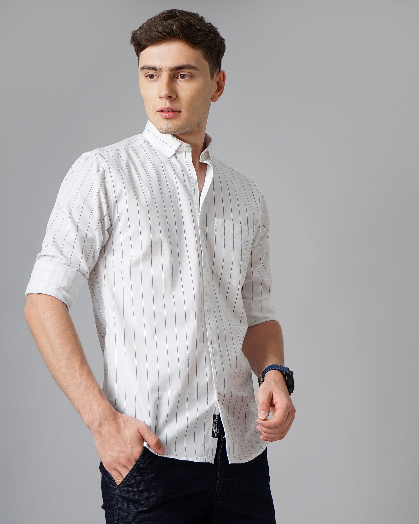 Pin Striped White Shirt