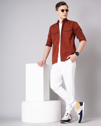 Stark Brown Solid Shirt