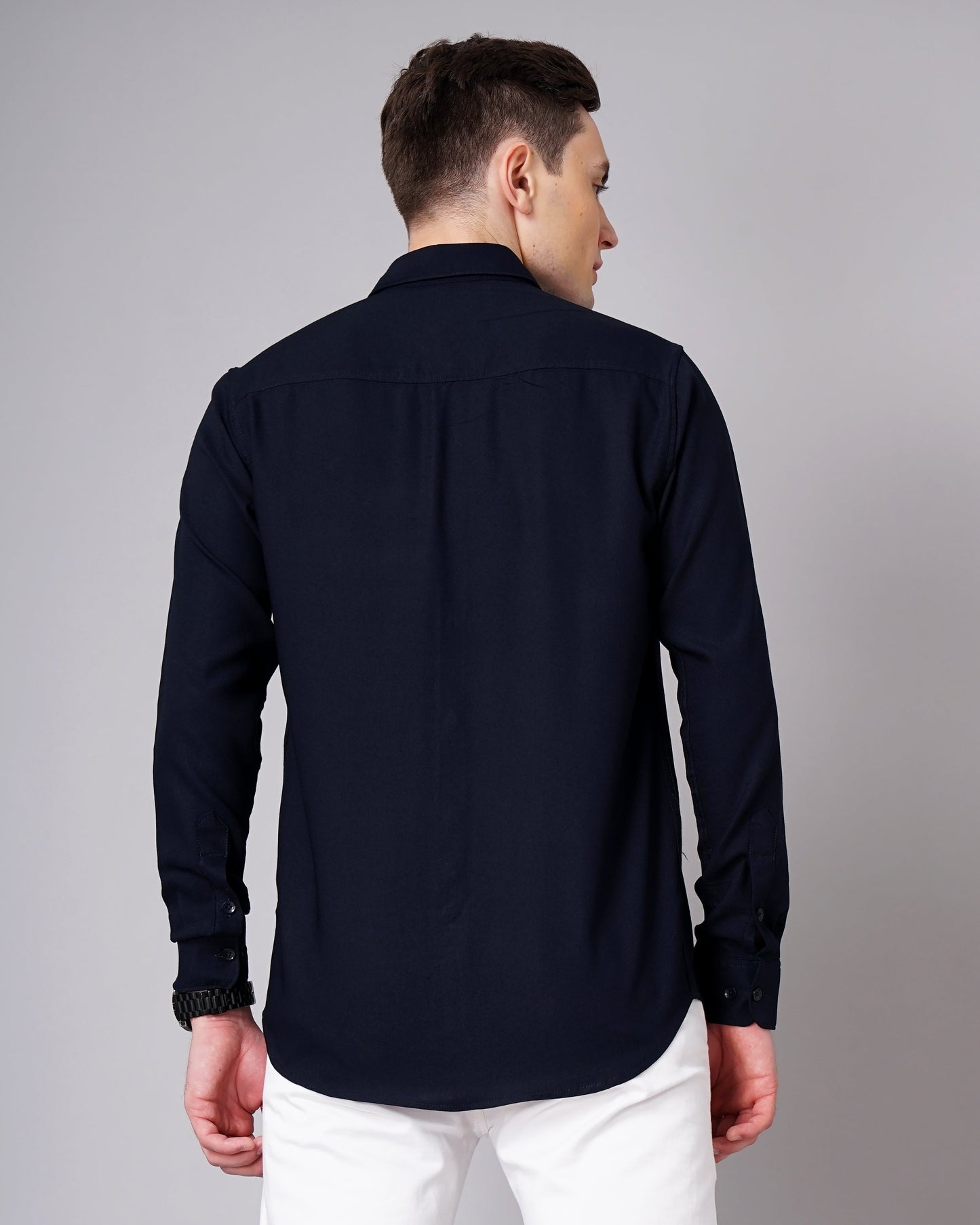 Solid Stretch Navy Shirt