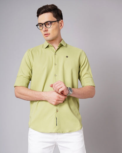 Solid Stretch Green Shirt