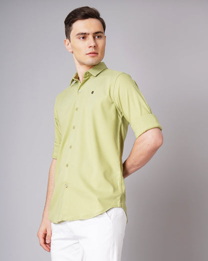 Solid Stretch Green Shirt