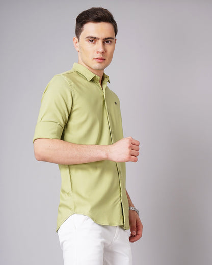 Solid Stretch Green Shirt