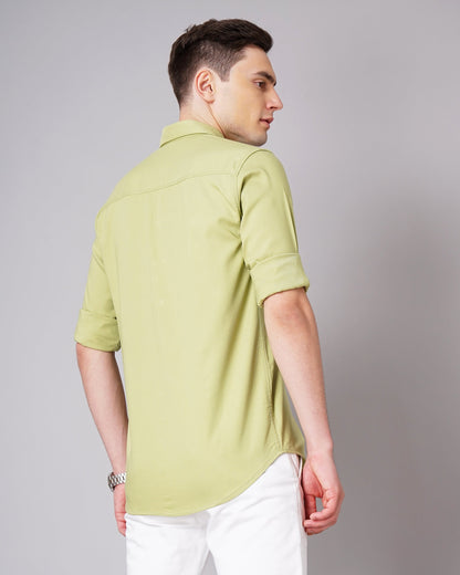 Solid Stretch Green Shirt