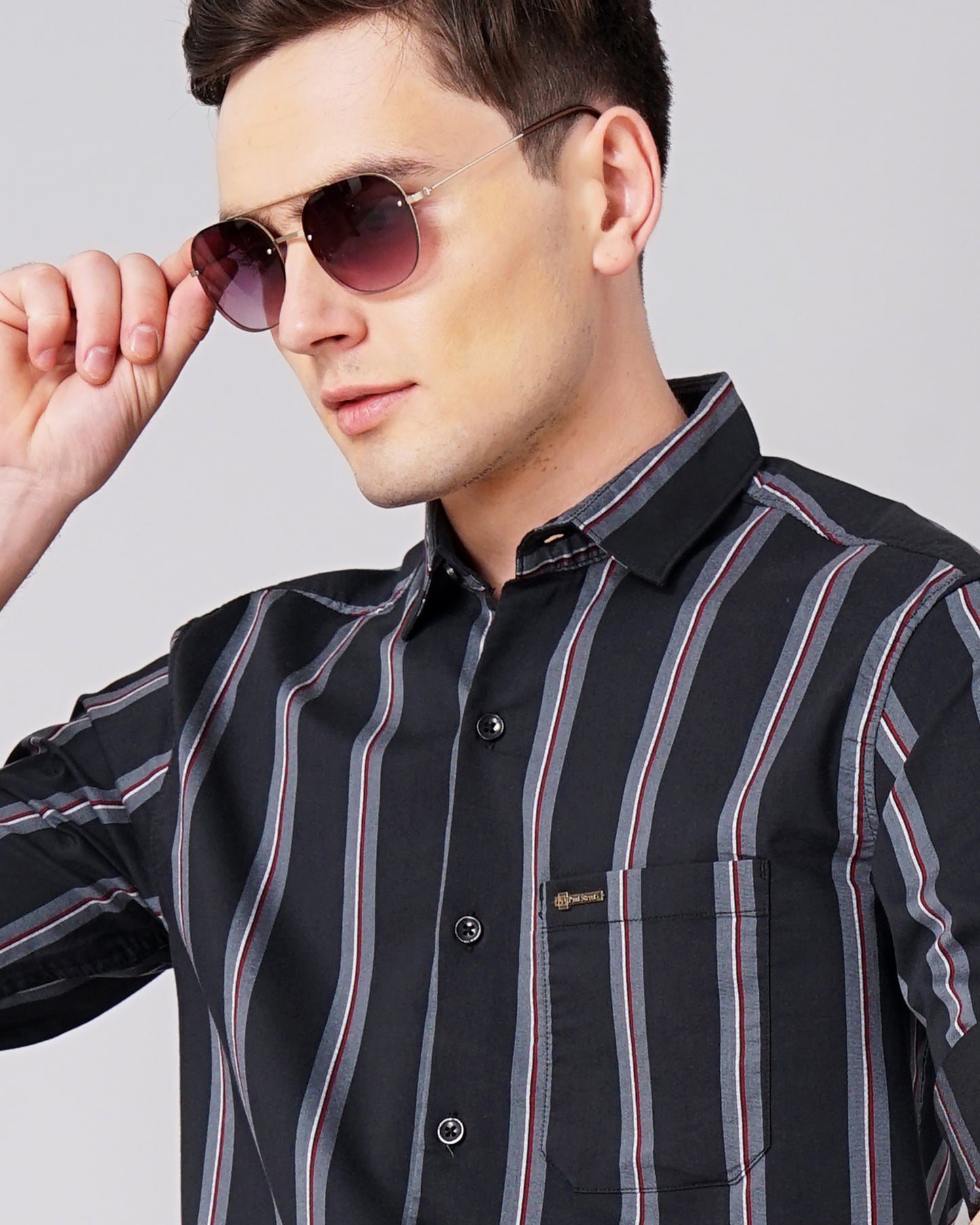 Jake Black Striped Shirt