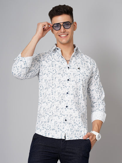 Rowan Floral White-Blue Shirt