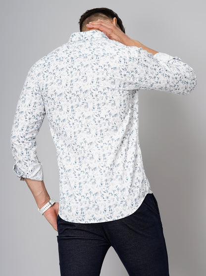 Rowan Floral White-Blue Shirt