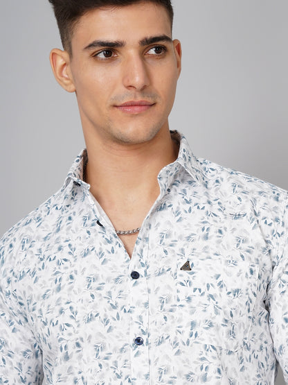 Rowan Floral White-Blue Shirt